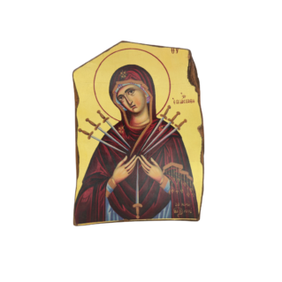 "Virgin Mary of the Seven Swords icon representing Christian sorrow and compassion"